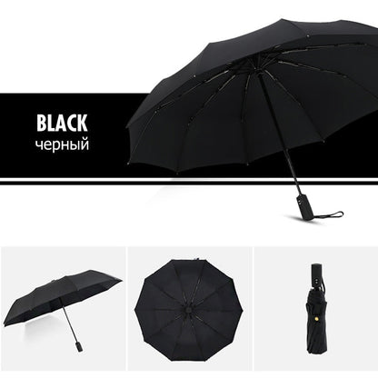 Belro windproof umbrella with sturdy canopy and ergonomic handle, designed to withstand strong winds and rainy weather.