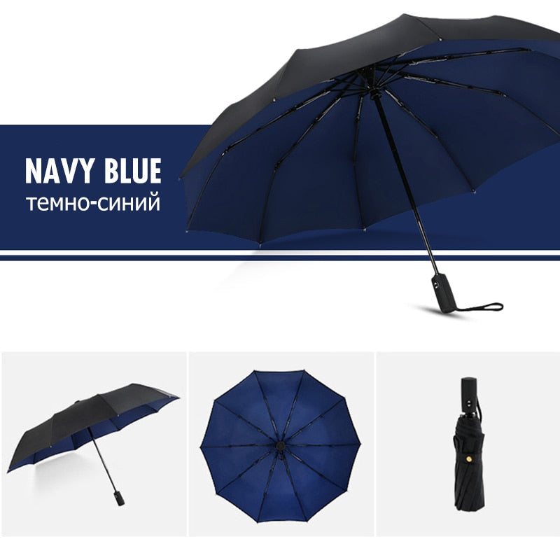 Belro windproof umbrella with sturdy canopy and ergonomic handle, designed to withstand strong winds and rainy weather.