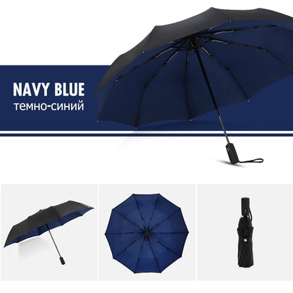 Belro windproof umbrella with sturdy canopy and ergonomic handle, designed to withstand strong winds and rainy weather.