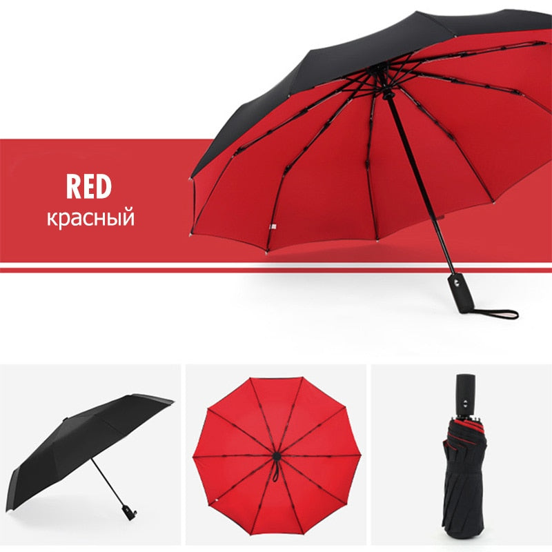 Belro windproof umbrella with sturdy canopy, compact design, and ergonomic handle, perfect for rainy weather protection.