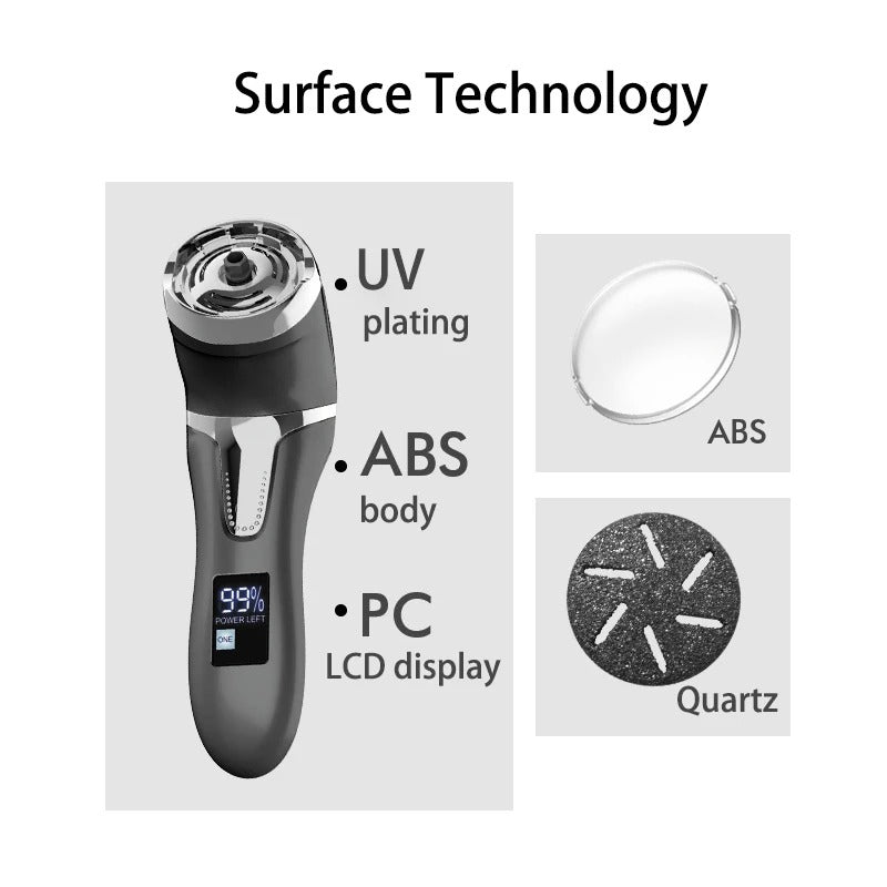 Belro electric foot file for removing hard skin and calluses, showing the device with a textured roller head for foot care.