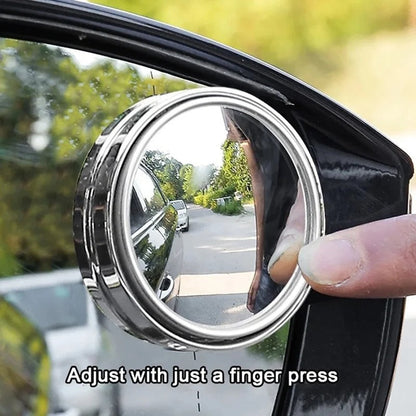 Belro automotive convex blind spot mirror showing enhanced rear view visibility for safer driving.