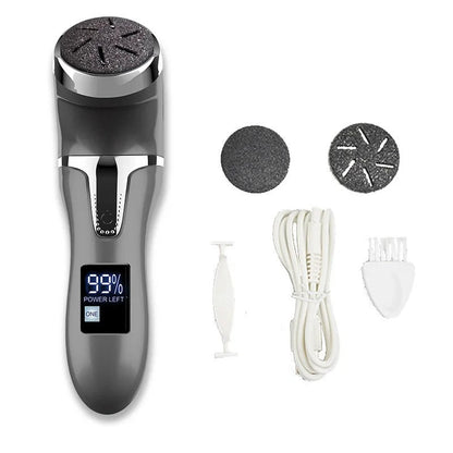 Belro professional electric foot file removing calluses and rough skin for smooth, healthy feet.