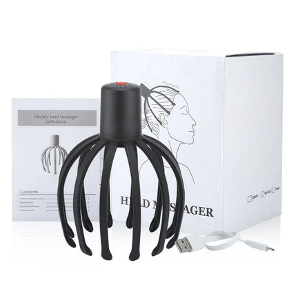 Belro electric octopus head massager with multiple massage nodes for relaxing scalp and stress relief in personal care appliances