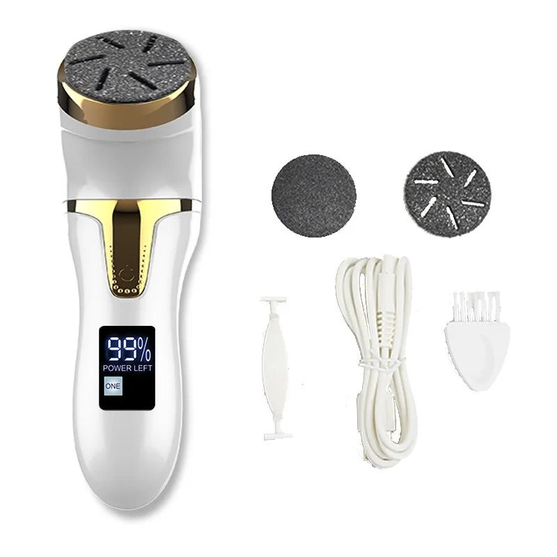 Belro electric foot file for removing calluses and rough skin, featuring a professional-style skin care tool for smooth feet.