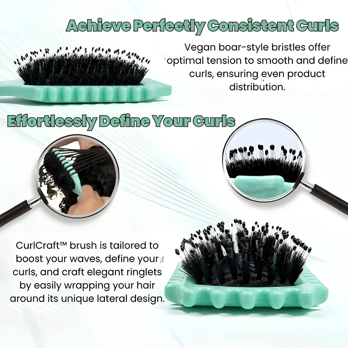 Belro Defining Styling Brush for hair styling and detangling, with a sleek handle and multiple bristles for smooth results.
