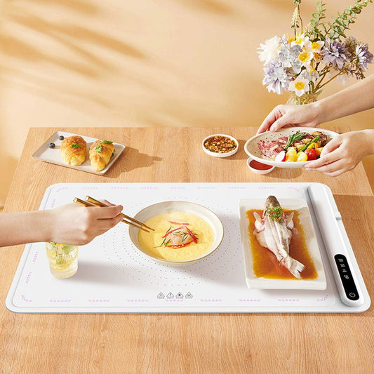 Belro electric warming tray with adjustable temperature control, ideal for keeping food warm on kitchen counters.