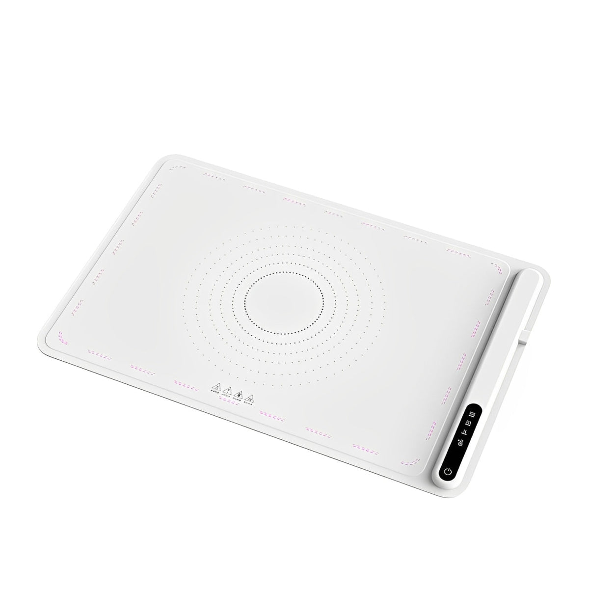 Belro electric warming tray for kitchen and dining, black rectangular surface with adjustable temperature control for keeping food warm.