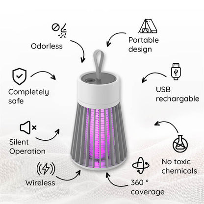 Belro portable USB rechargeable pest repellent lamp with adjustable settings for outdoor home pest control.