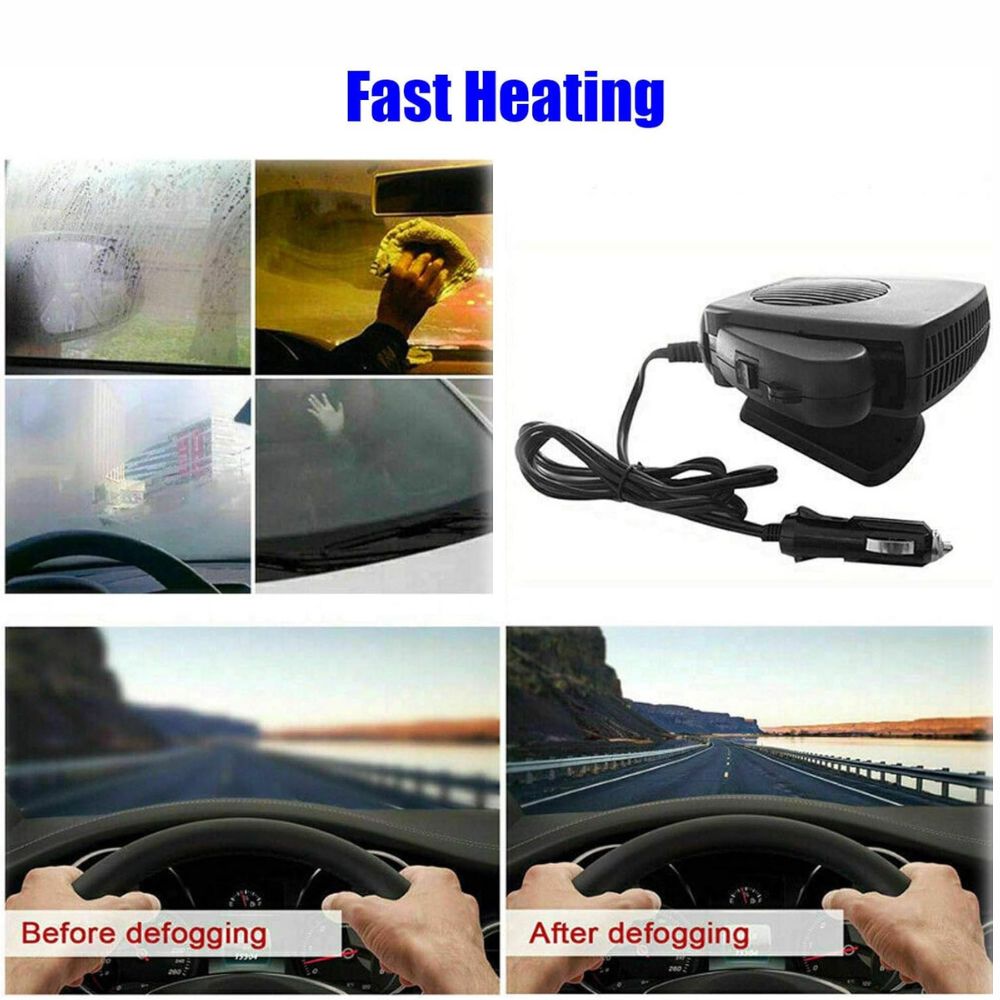 Belro 12V car heater fan with ceramic element, portable auto heater for fast defrost and heating in vehicles.