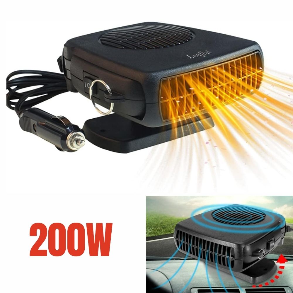 Belro 12V car heater fan with ceramic heating element, portable auto heater for defrost and quick interior warming.