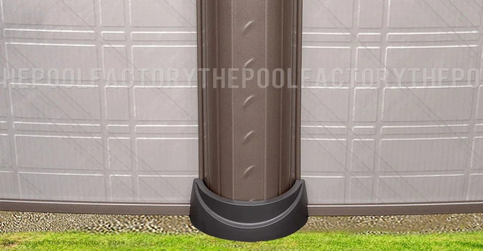Casavibeo Melenia Round Above Ground Pool with sturdy bottom boot for stability and durability, perfect for backyard swimming.