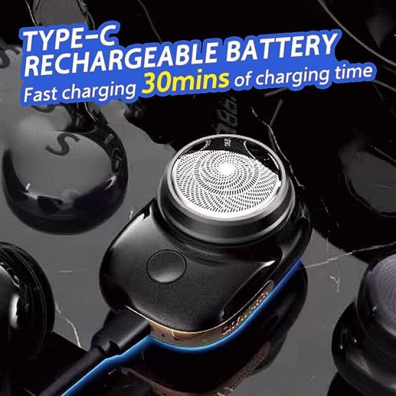 Belro Men's Mini Electric Shaver with compact design and stainless steel blades, ideal for quick grooming and travel use.