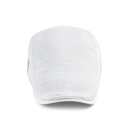 Men's flat cap by Mivoza Deutschland with breathable mesh ventilation, casual cotton design, and adjustable fit.