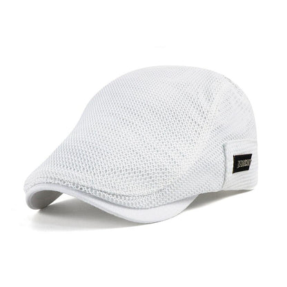 Men's Mivoza Deutschland flat cap with breathable mesh ventilation, casual cotton design, adjustable fit, suitable for everyday wear.