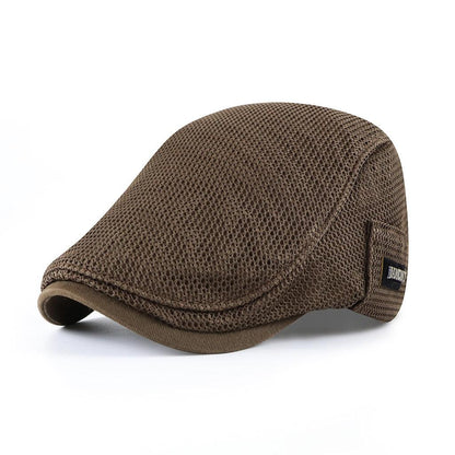 Men's flat cap by Mivoza Deutschland with mesh ventilation, casual cotton design, breathable and adjustable fit.