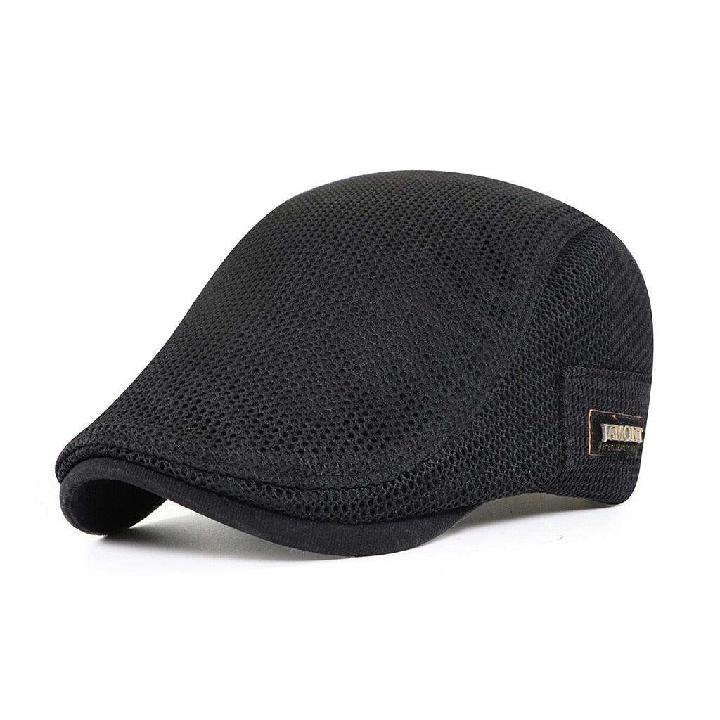 Men's flat cap by Mivoza Deutschland with breathable mesh ventilation, casual cotton design, adjustable fit, suitable for home and outdoor wear.