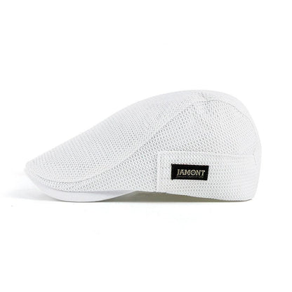 Men's breathable flat cap with mesh ventilation, adjustable fit, made of cotton by Mivoza Deutschland.