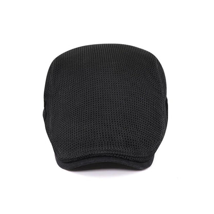 Men's flat cap with mesh ventilation by Mivoza Deutschland, breathable cotton fabric, casual style, adjustable fit, ideal for outdoor wear.