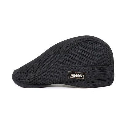Men's flat cap with mesh ventilation by Mivoza Deutschland, casual cotton cap featuring breathable, adjustable fit.