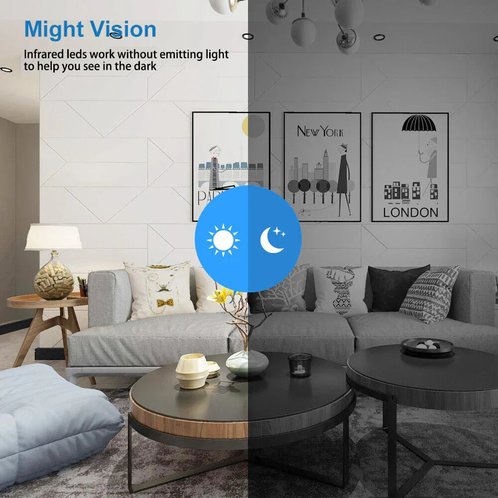 Belro small WiFi security camera with night vision, compact surveillance camera for home or office security.
