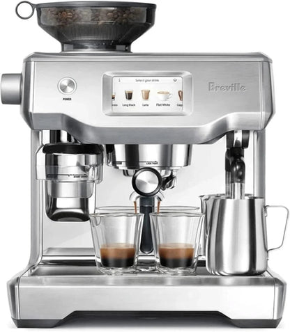 Casavibeo Breville Oracle Touch espresso machine with stainless steel finish and digital touchscreen display.