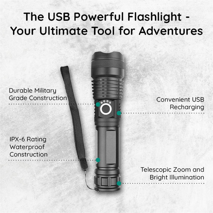 Belro USB powerful flashlight torch with bright LED light, compact design, and durable build, ideal for electronics and lighting needs.