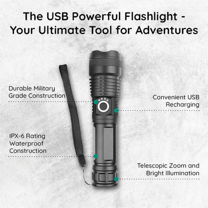 Belro USB powerful flashlight torch with bright LED light, compact design, and durable build, ideal for electronics and lighting needs.