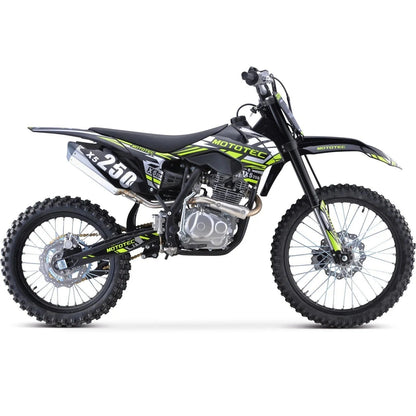 Casavibeo MotoTec X5 250cc 4-Stroke Gas Dirt Bike with rugged tires and sporty design, ideal for off-road riding.