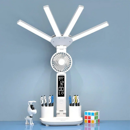 Belro 3-in-1 multifunction desk lamp with adjustable arm and built-in charging port, suitable for office or study lighting.