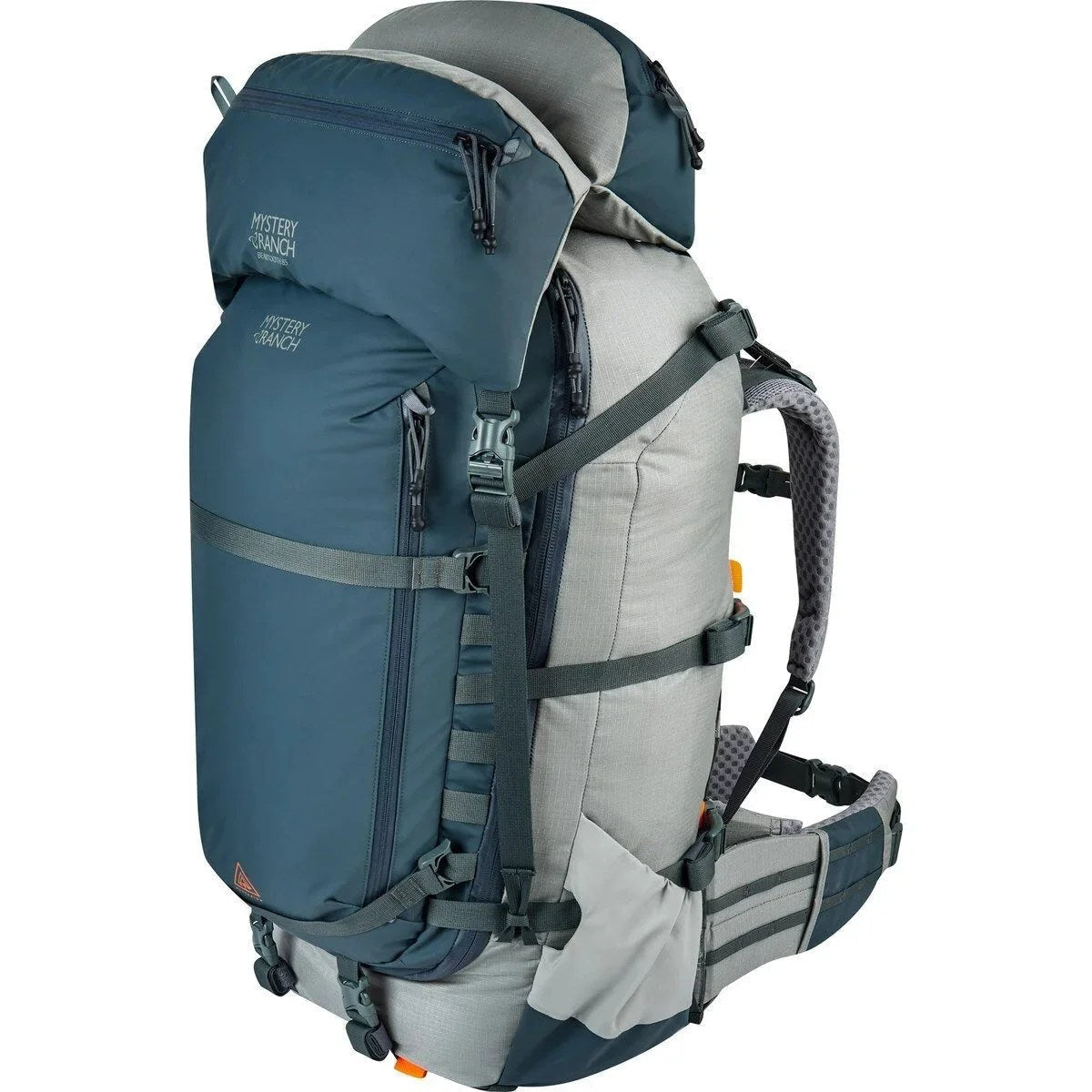 Casavibeo Mystery Ranch Beartooth 85 backpack with multiple compartments and padded straps, designed for hiking and outdoor adventures.