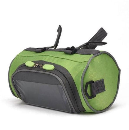 Belro multifunctional touchscreen handlebar bag with clear display, designed for bikes, bags, and luggage storage.