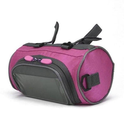 Belro multifunctional touchscreen handlebar bag for bikes, with a transparent touchscreen window and ample storage space.