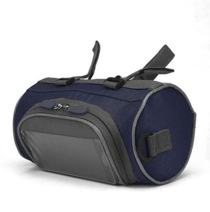 Belro multifunctional touchscreen handlebar bag with transparent top for easy access, suitable for cycling and outdoor activities.