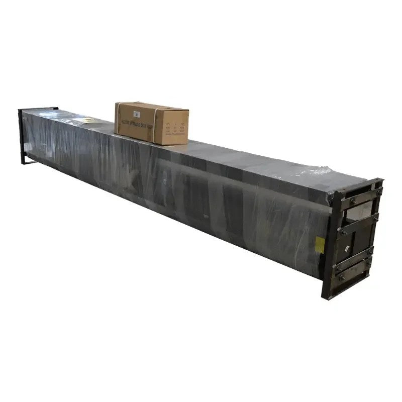Casavibeo Titan SDPL-8000XLT 4-post lift showing sturdy metal posts, hydraulic arms, and safety locks in a garage setting