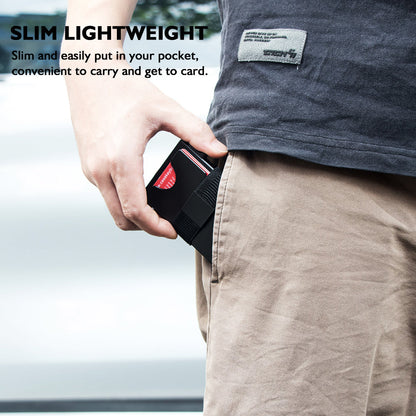 Belro RFID wallet card holder with multiple card slots, sleek black leather accessory for secure card storage.