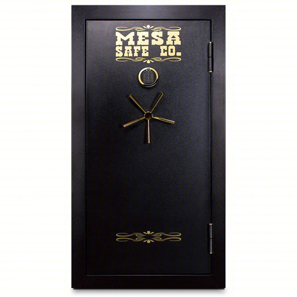 Steel gun safe with digital combo lock, designed to hold 30 rifles, fire-rated security by Casavibeo.
