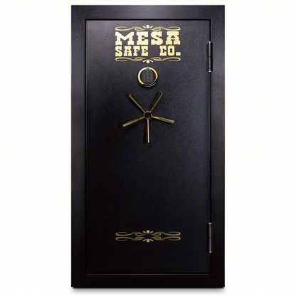 Steel gun safe with digital combo lock, designed to hold 30 rifles, fire-rated security by Casavibeo.