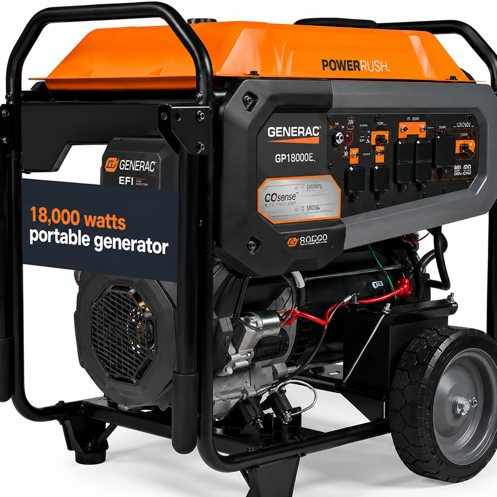 Casavibeo Generac 7706 gas-powered portable generator 49ST with handles and control panel, suitable for outdoor power needs.