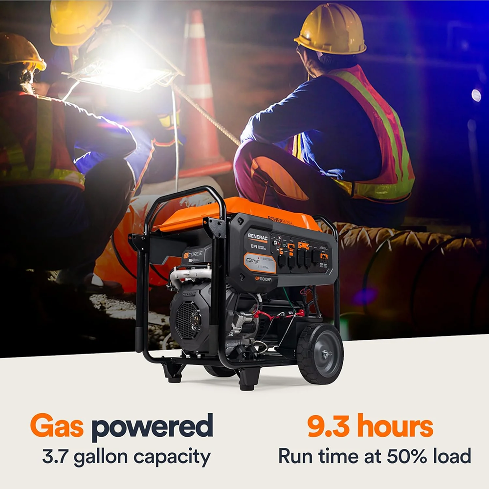 Casavibeo Generac 7706 gas-powered portable generator model 49ST with compact design and sturdy build for reliable power.