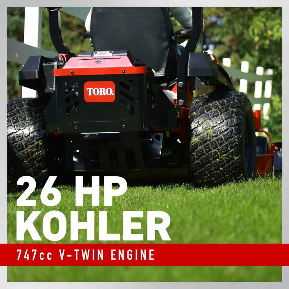 Casavibeo Toro Titan Max 60-inch IronForged deck zero-turn riding mower with 26HP V-twin gas engine and dual hydrostatic drive.