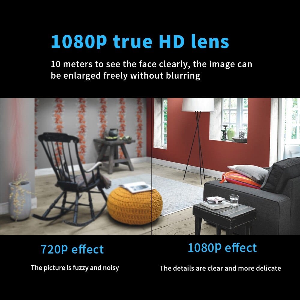 Mini wireless security camera with HD night vision and compact design for home surveillance by BowLift.