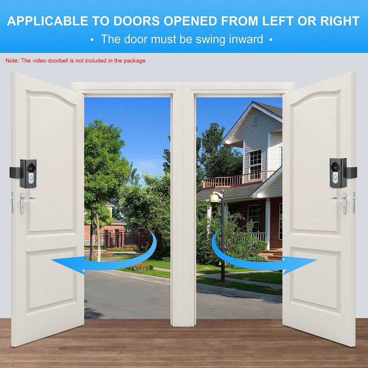 GETDECO no-drill anti-theft smart doorbell mount for Blink and Ring video doorbells, easy to install on doors and walls.