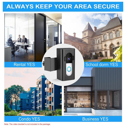 GETDECO no-drill anti-theft smart doorbell mount for Blink and Ring, easy to install on doors in dorms, apartments, and offices.