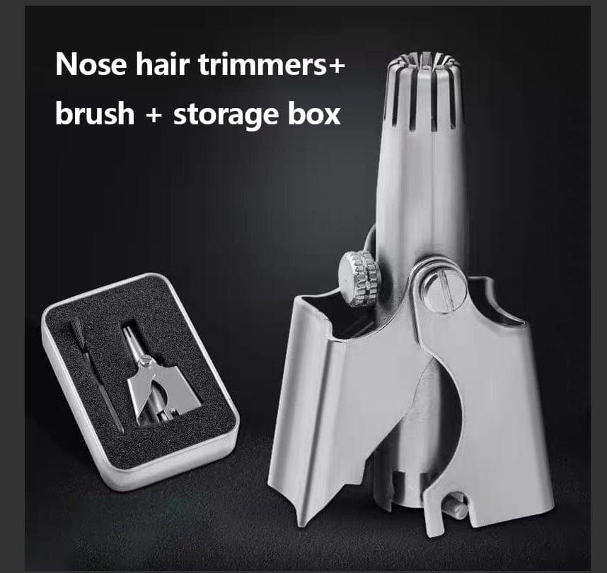 Stainless steel manual nose hair trimmer for men by Belro, washable and portable for precise nose and ear hair grooming.