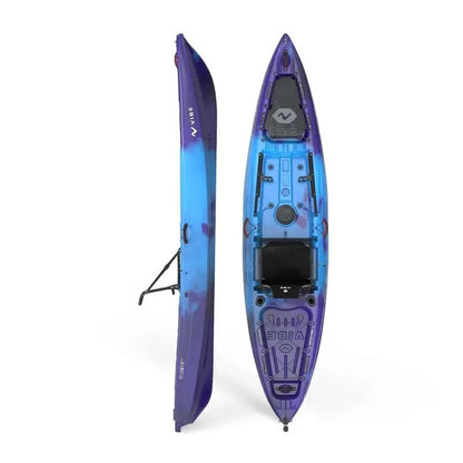 Yellowfin 120 kayak by Casavibeo, bright yellow and sleek, shown on water with paddles and seats visible.