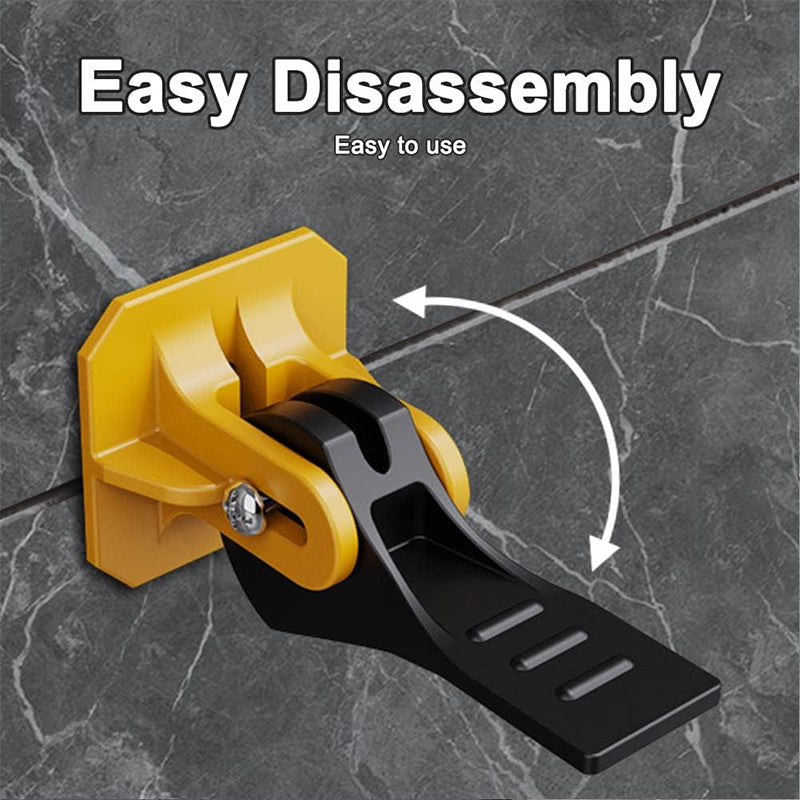 Belro Tile Levelling System tools for precise tile installation, showing spacers and leveling clips in a hardware setup.