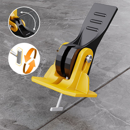 Belro Tile Levelling System tools for even tile installation, featuring leveling clips and wedges in a close-up view.
