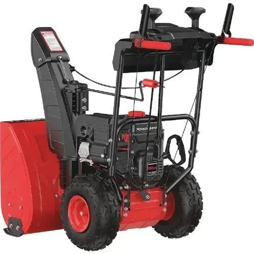 PowerSmart 26-inch two-stage gas snow blower with electric start, featuring a 212cc engine and self-propelled design.