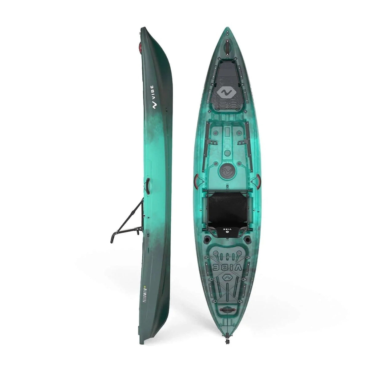 Casavibeo Vibes Kayaks Yellowfin 120 fishing kayak with sit-on-top design and yellow color, shown on water with paddle.